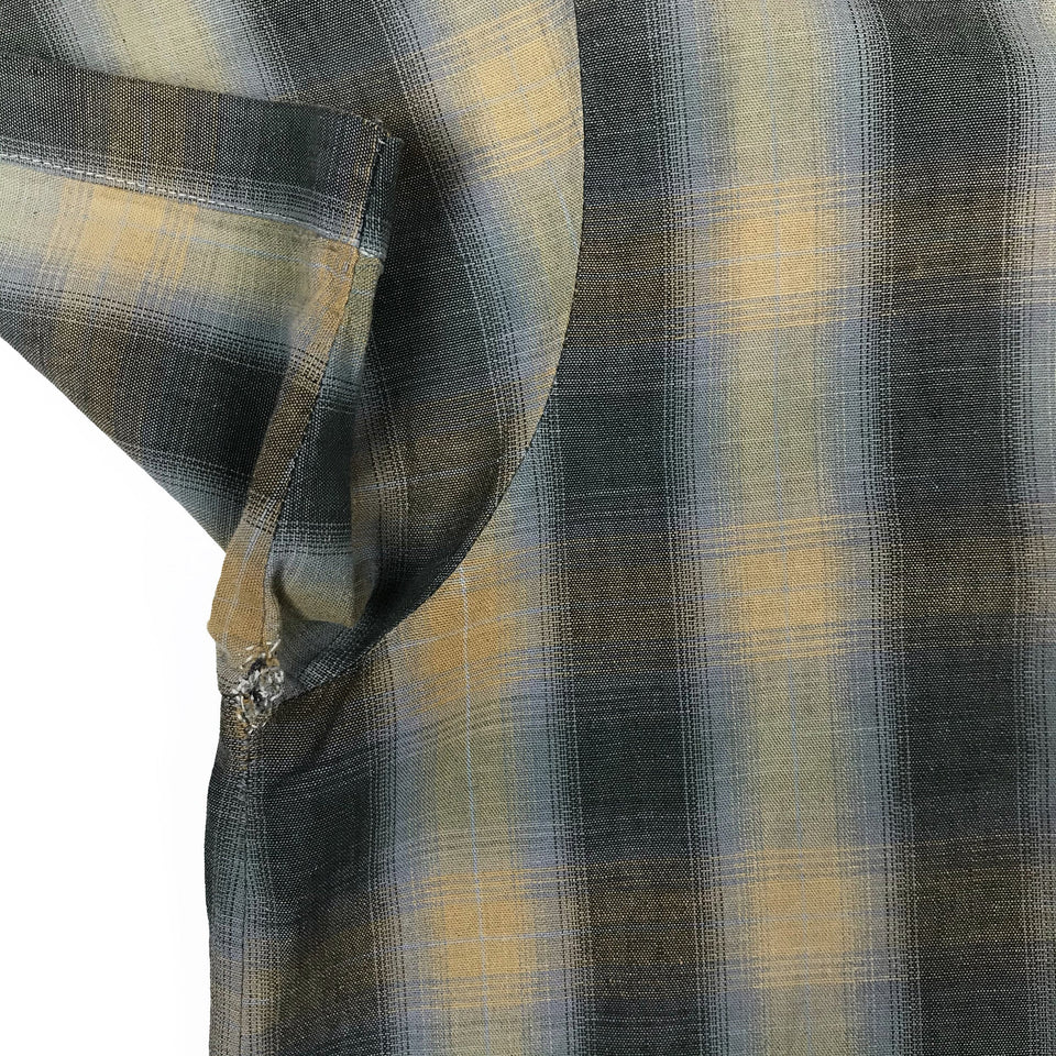 Mended Checkered Short Sleeves Worker Shirt 7