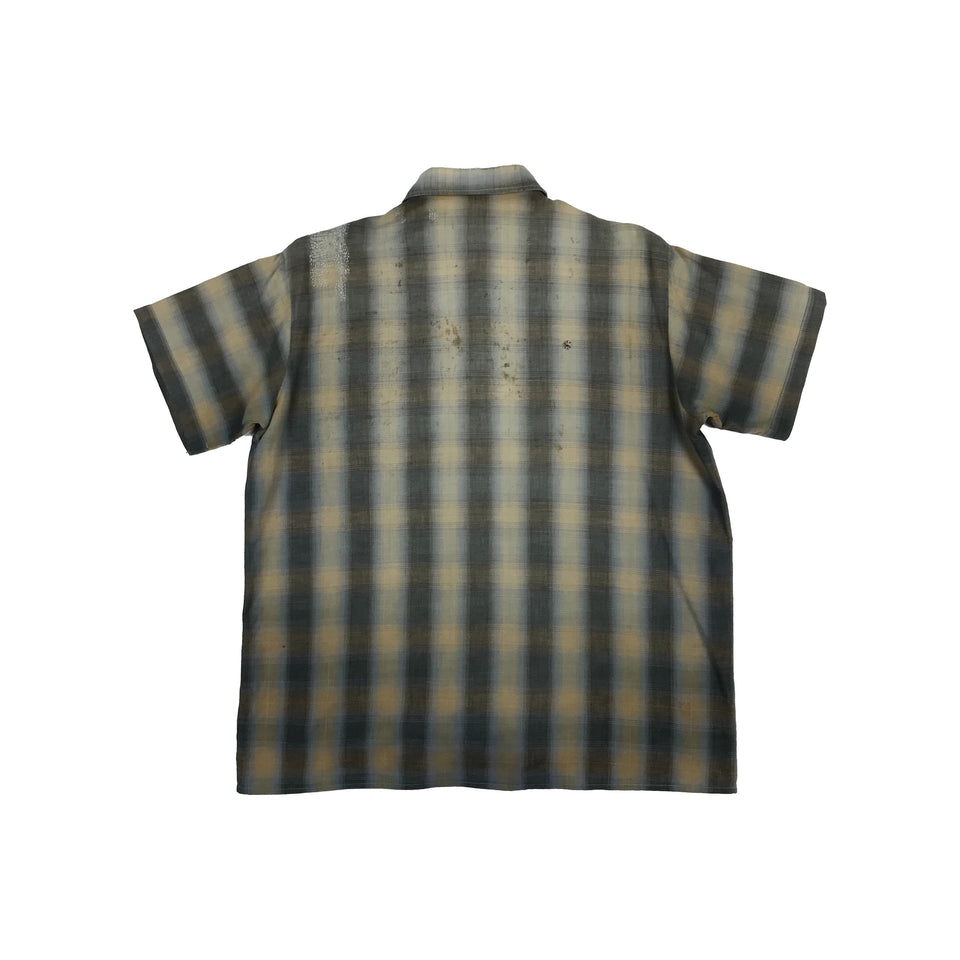 Mended Checkered Short Sleeves Worker Shirt 3