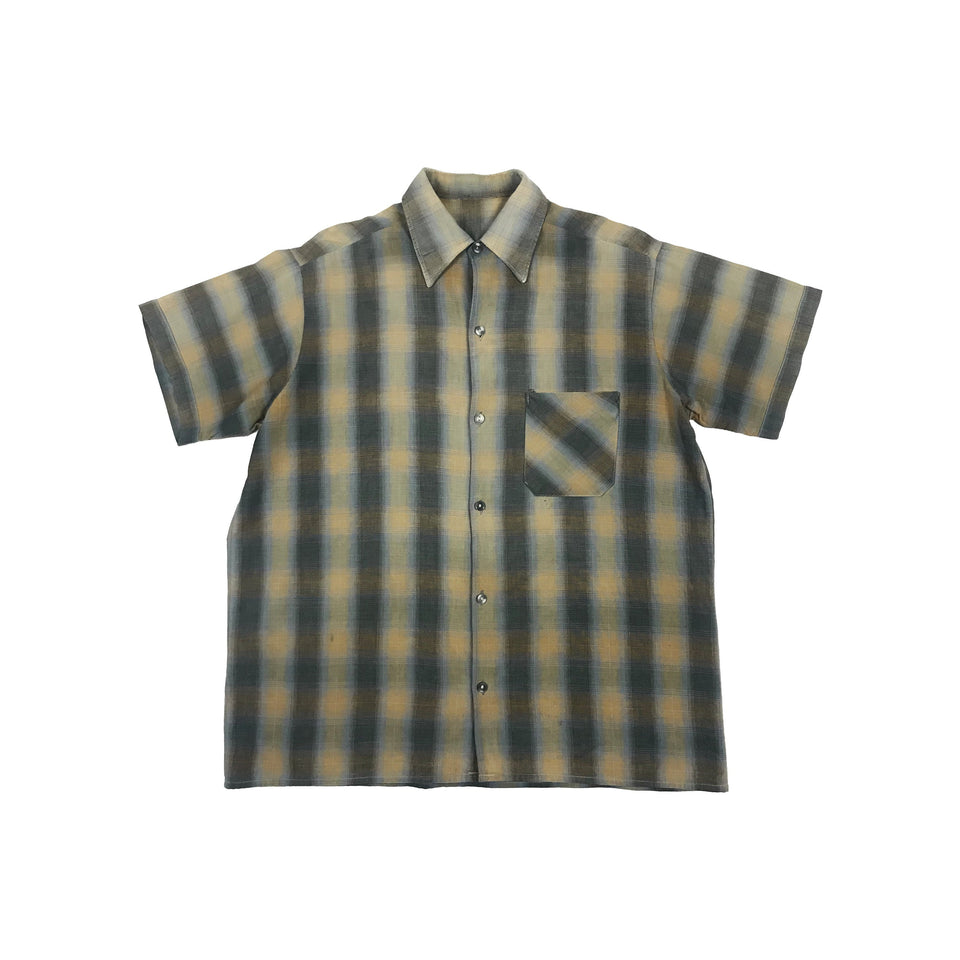 Mended Checkered Short Sleeves Worker Shirt 1